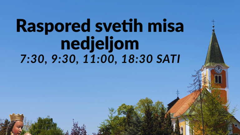Raspored svetih misa nedjeljom
